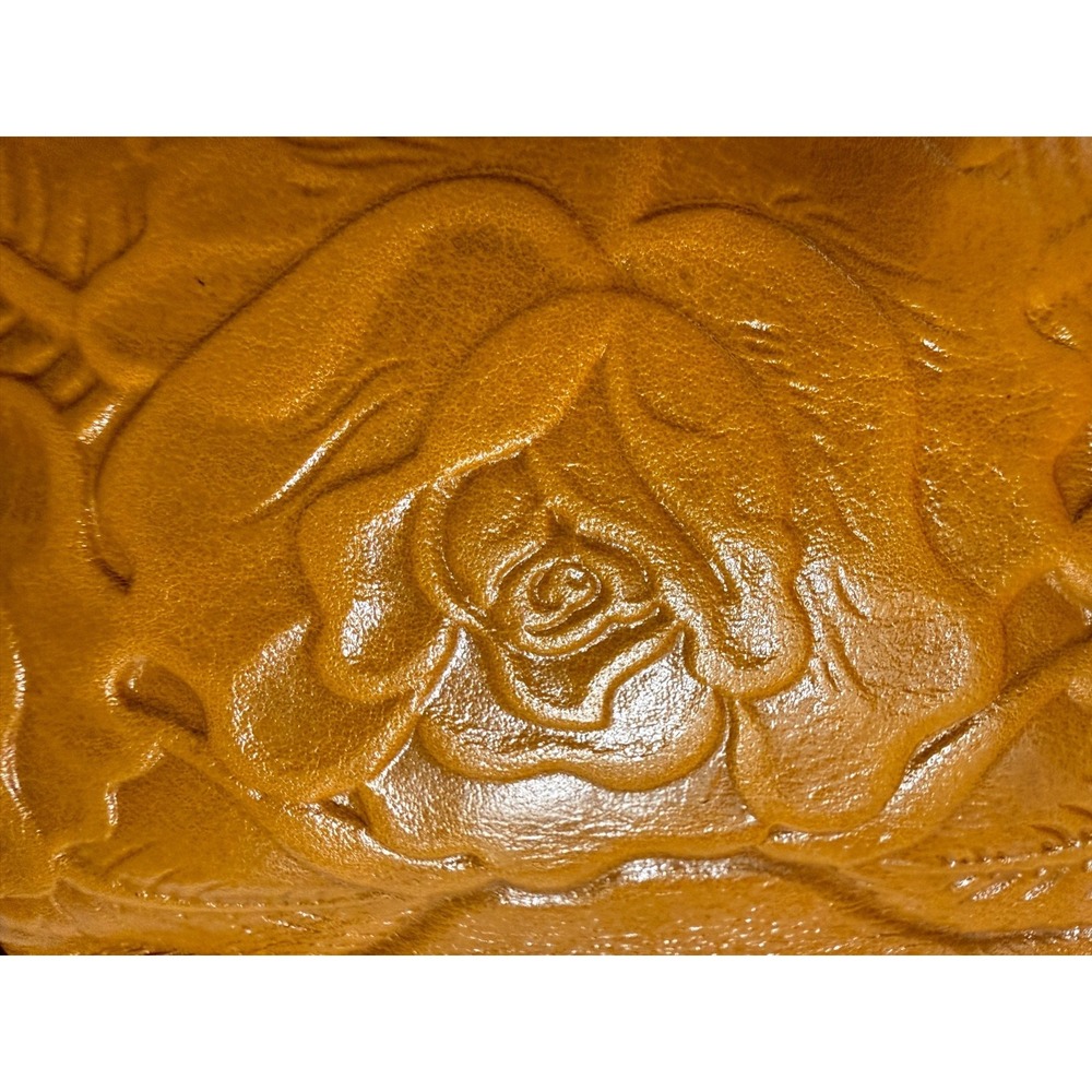 Patricia Nash NWT Borse Tooled Leather Coin Purse YELLOW GOLDENROD NWTS PRETTY! - Picture 4 of 5